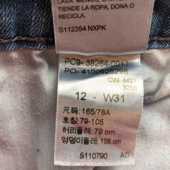 Levis Signature Womens Jean Shorts Suze 12 Mid-Rise Blue Denim Casual Cuffed - Picture 4 of 14